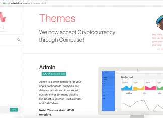 MaterializeCSS Accepts Cryptocurrency Payments